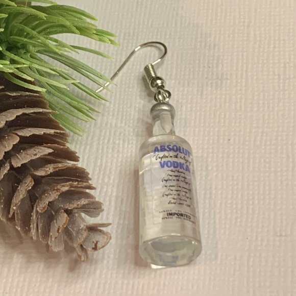 Alcohol Earring, Drink Earring, Vodka Earring, Gift Idea, Silly Food Earring - Picture 6 of 7